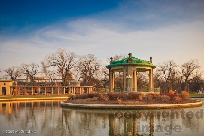 Gazebo in front of the Muny Opera in Forest Park, St Louis, Missouri | Stock Photo