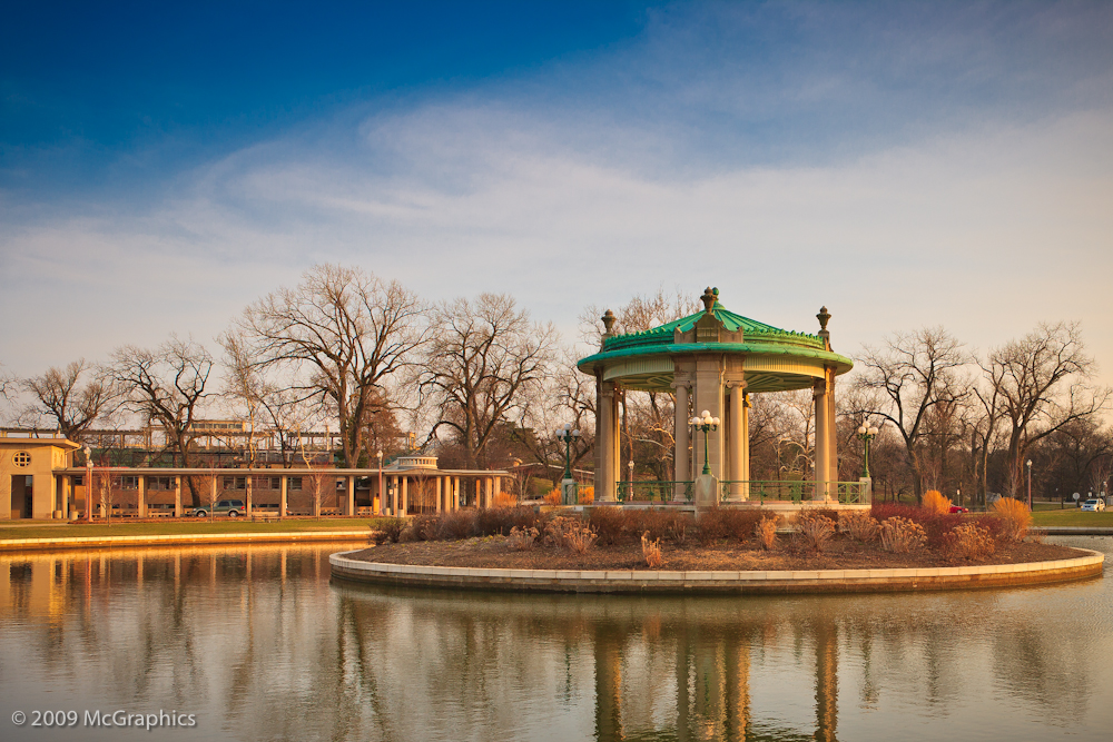 Gazebo in front of the Muny Opera in Forest Park, St Louis, Missouri | Stock Photo