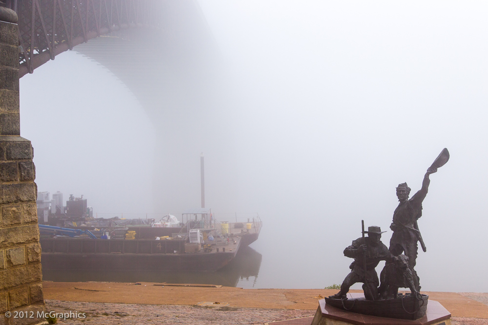 Lewis and Clark at the St Louis Arch river front | Stock Photo