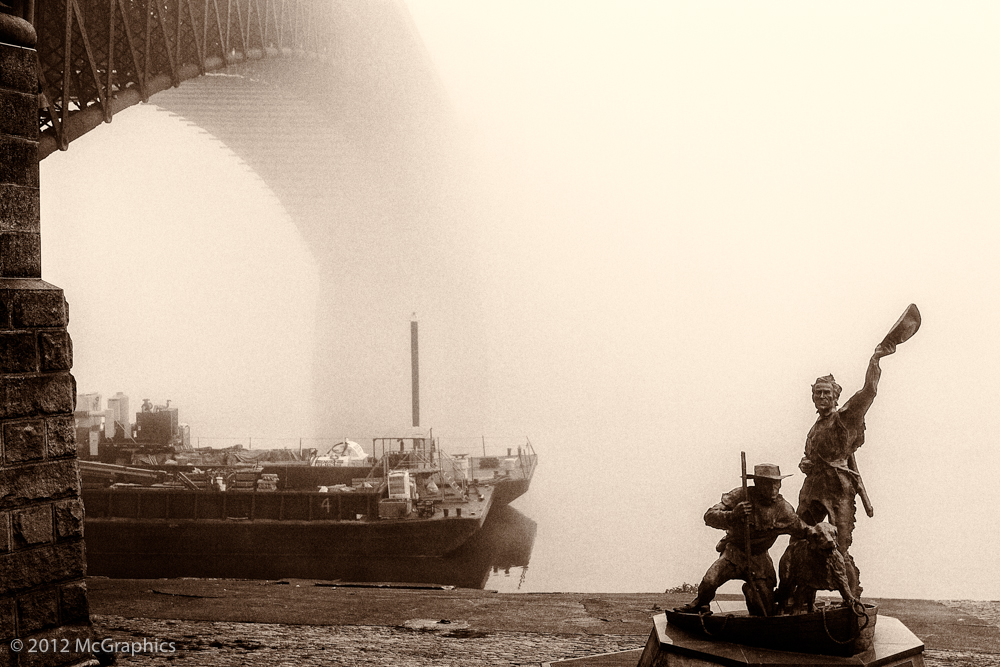 Black and White Lewis and Clark at the St Louis Arch river front | Stock Photo